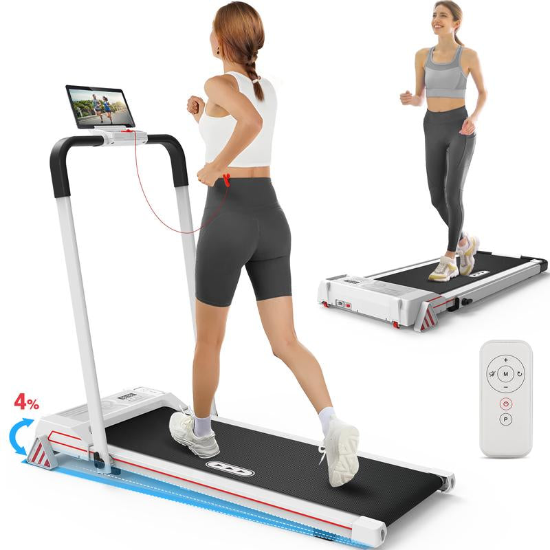 REDLIRO Walking Pad Treadmill with Incline - 2 in 1 Foldable under Desk for Home Office with Handle Bar,Remote Control LED Display Elite Treadmill