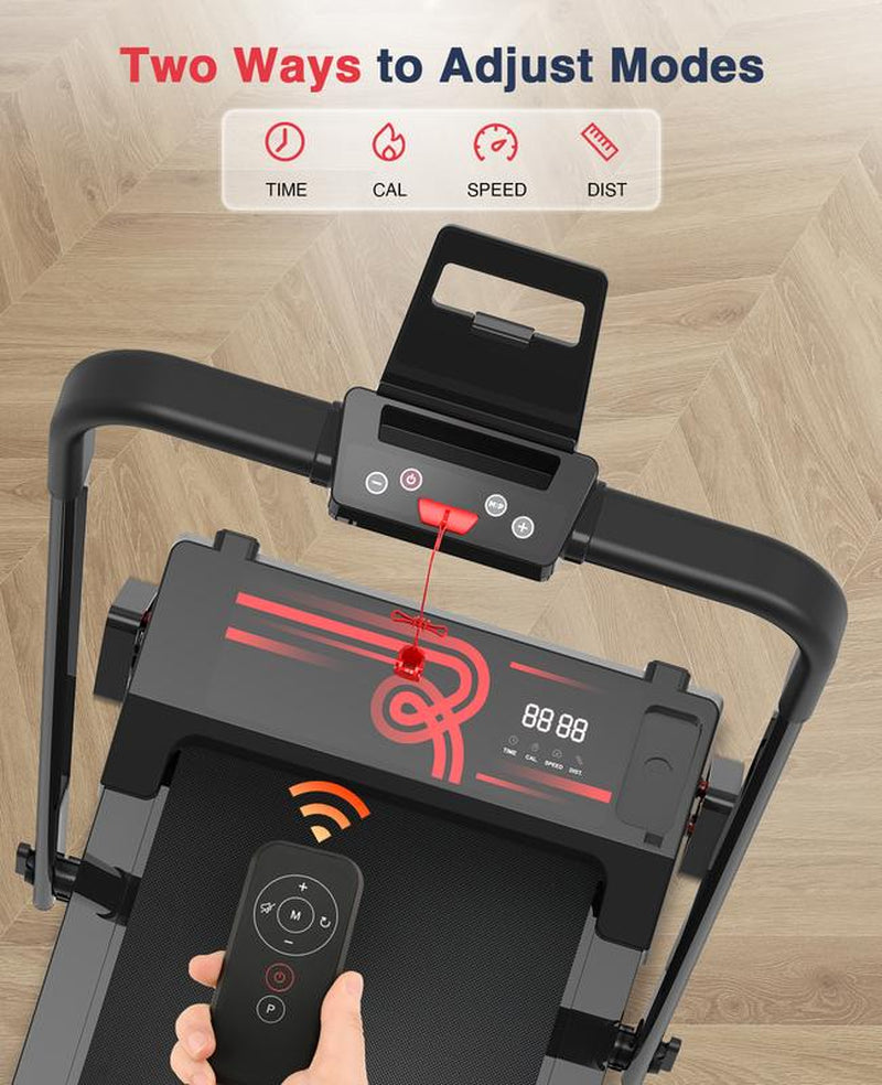 REDLIRO Walking Pad Treadmill with Incline - 2 in 1 Foldable under Desk for Home Office with Handle Bar,Remote Control LED Display Elite Treadmill