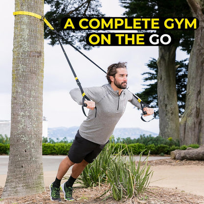 GO Suspension Trainer System, Full-Body Workout for All Levels & Goals, Lightweight & Portable, Fast, Fun & Effective Workouts, Home Gym Equipment or for Outdoor Workouts, Grey