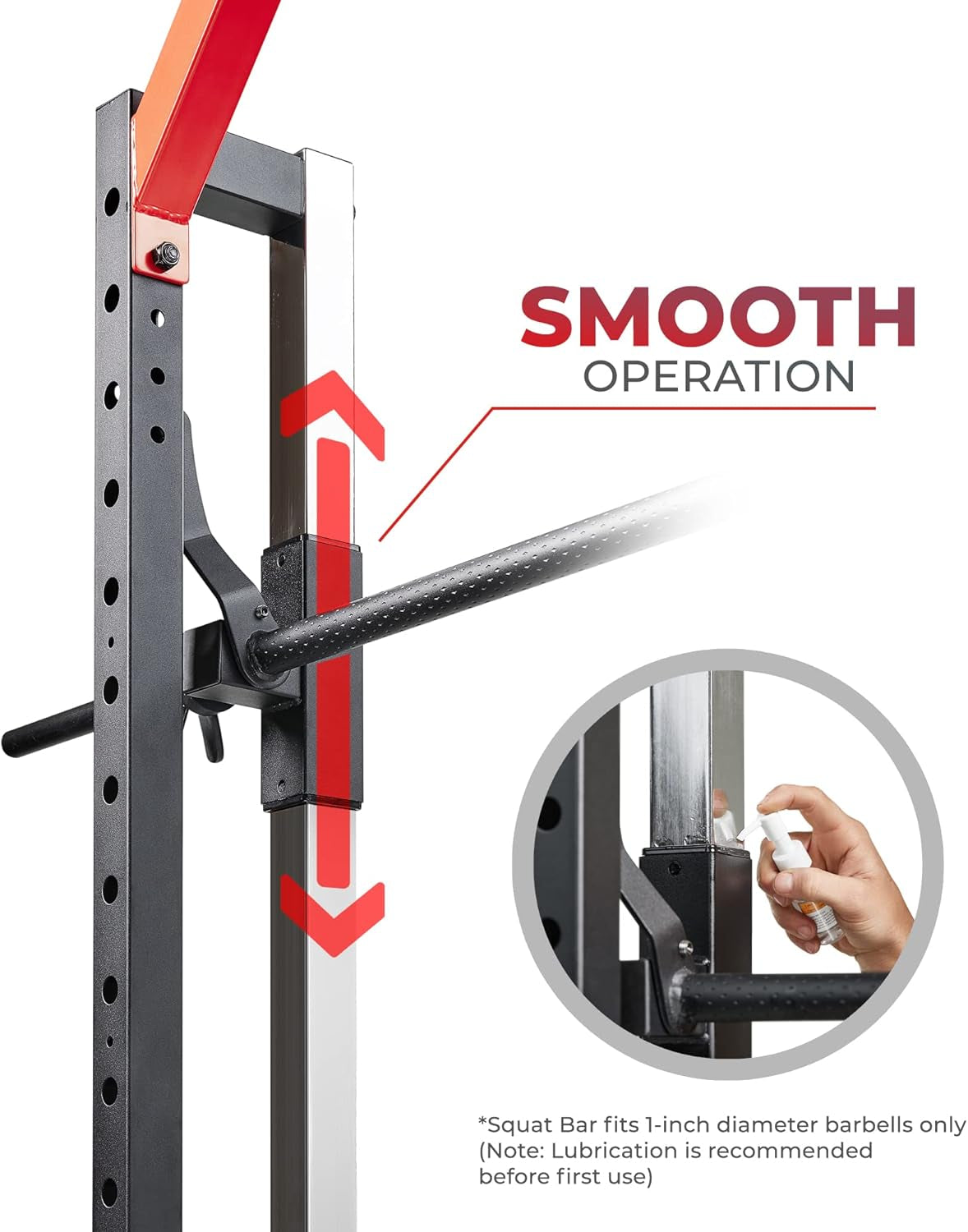 Premium Smith Machine & Squat Cage Rack, Pull-Up Bar, Spotter Blocks for Weightlifting & Bench Press for Home Gym Strength Training