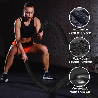 Battle Rope Battle Ropes for Exercise Workout Rope Exercise Rope Battle Ropes for Home Gym Heavy Ropes for Exercise Training Ropes for Working Out Weighted Workout Rope Exercise Workout Equipment