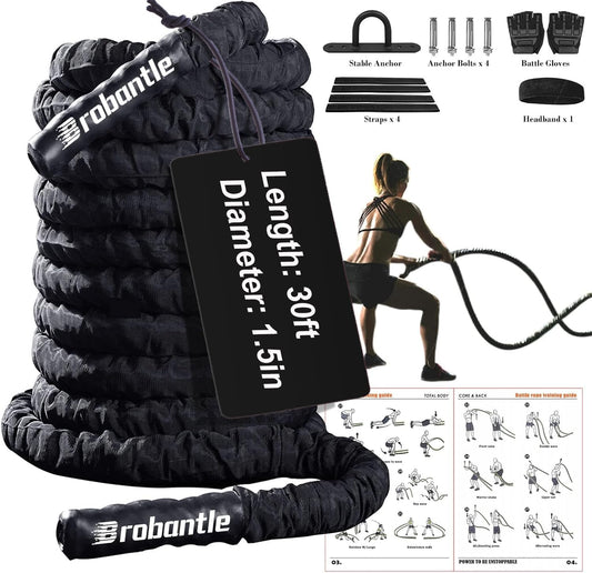 Battle Rope Battle Ropes for Exercise Workout Rope Exercise Rope Battle Ropes for Home Gym Heavy Ropes for Exercise Training Ropes for Working Out Weighted Workout Rope Exercise Workout Equipment