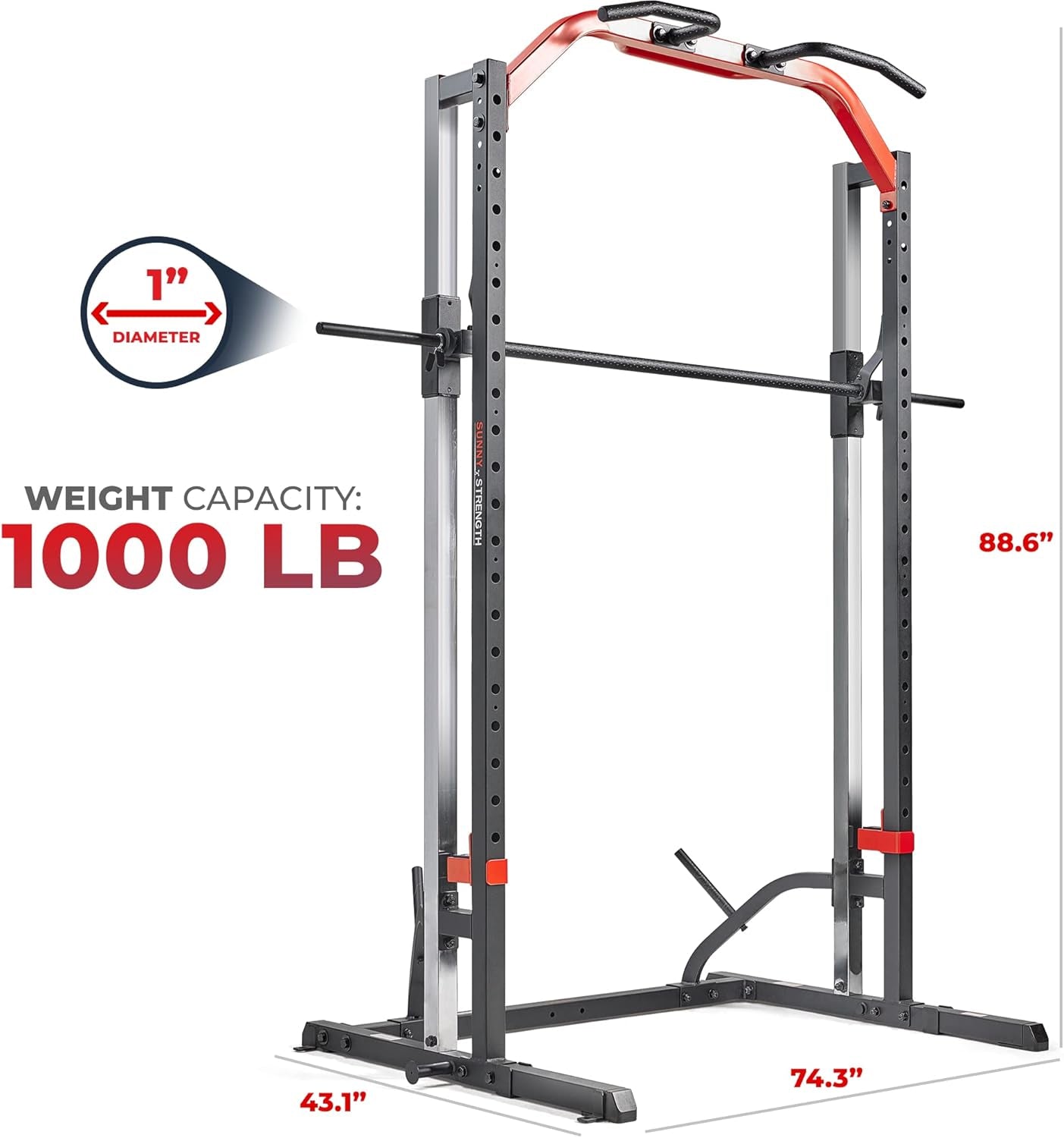 Premium Smith Machine & Squat Cage Rack, Pull-Up Bar, Spotter Blocks for Weightlifting & Bench Press for Home Gym Strength Training