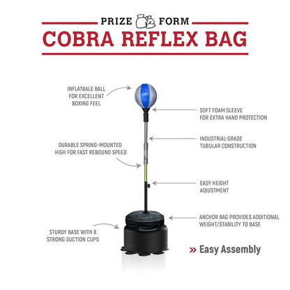 Cobra Reflex Bag for Boxing Training, Punching Bag for Adults and Teens, Fast Action Rebound